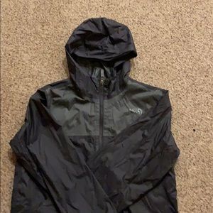 black northface windbreaker/ rain jacket